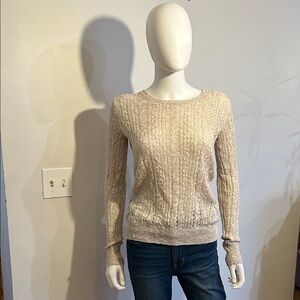 Cynthia Rowley Beige Cable Knit Sweater